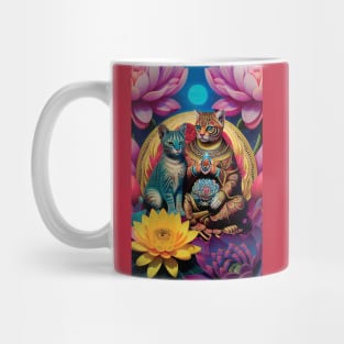 Mandala Cheetah Buddha Cat Mug